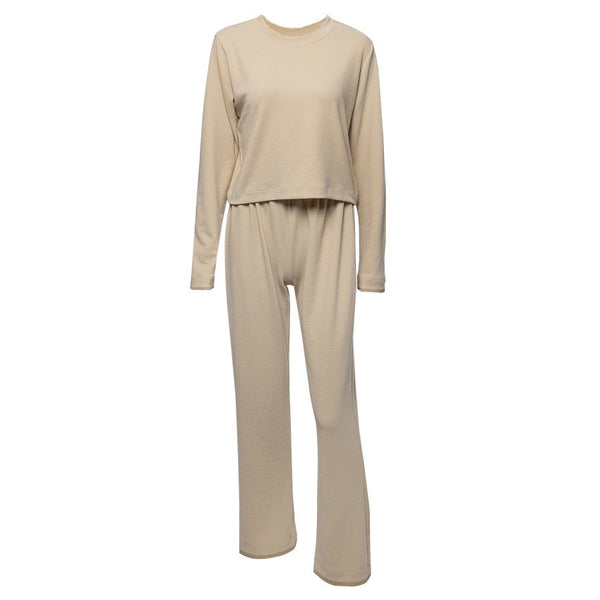 Conjunto Casual de Suéter y Pantalón - Cuello Redondo Manga Larga