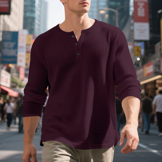 Camiseta Manga Larga Henry Estilo Retro - Image 19