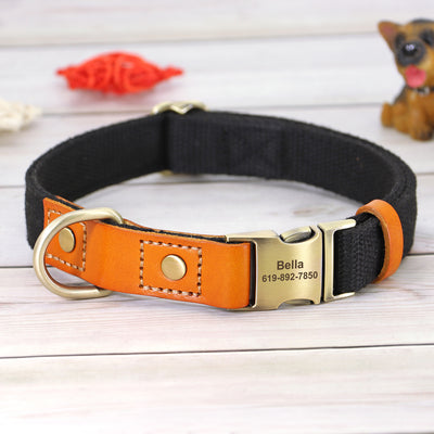 Collar de Cuero para Perros Anti-pérdida con Placa de Identificación - Image 3