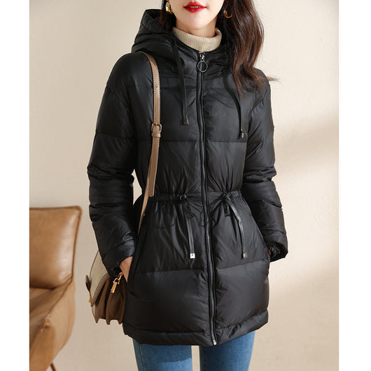 Chaqueta Acolchada Brillante con Capucha para Mujer - Corte Midi Cálido - Image 2
