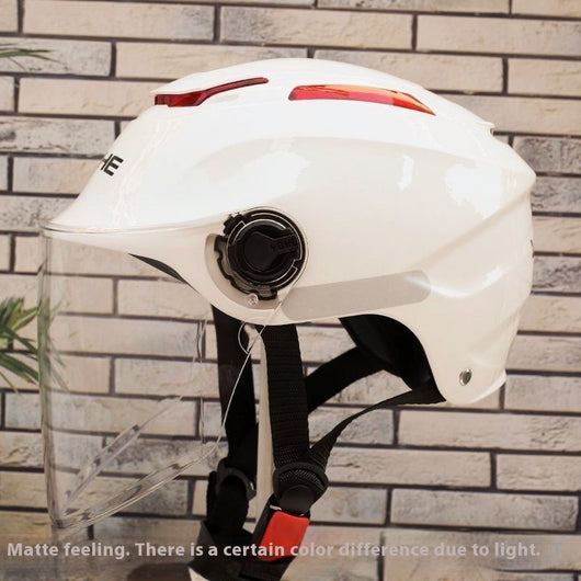 Casco Motocicleta Medio Casco Protección Solar Todo Clima - Image 6