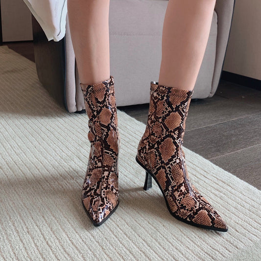 Botas Stiletto Retro Ajustadas - Tacón Alto Versátil