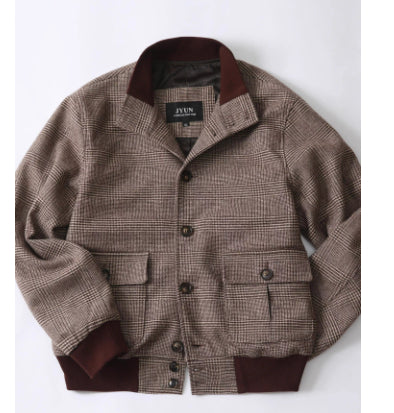 Abrigo Tweed Cuello Mao Monopecho Slim Fit Lujo Retro - Image 6