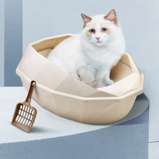 Arenero para Gatos Semicerrado Antisprays con Diseño Diamante