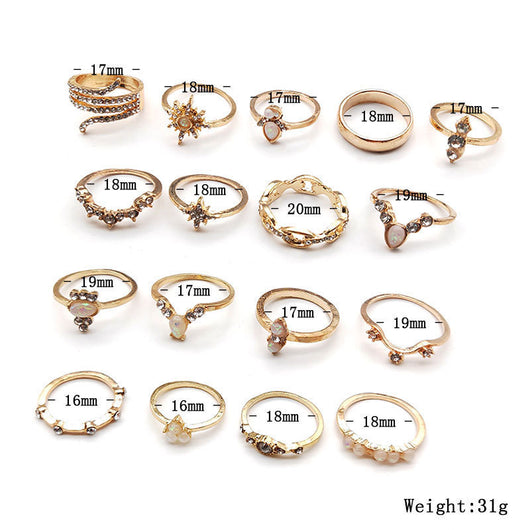 Conjunto de 17 Anillos Bohemios Ajustables - Image 2