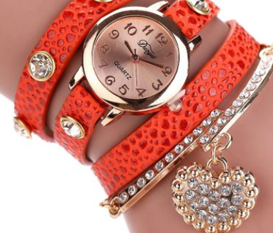 Reloj Pulsera con Colgante de Diamante Textura Lichi y Correa PU - Image 8