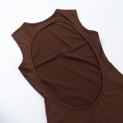 Jumpsuit Deportivo Espalda Descubierta Ajustado en Colores Sólidos - Image 53