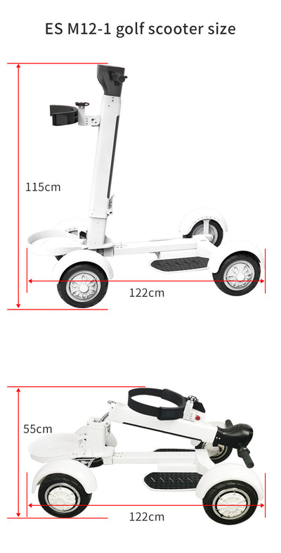 Patinete Eléctrico Plegable de 4 Ruedas para Golf y Campos - Image 10