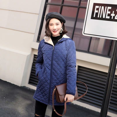 Chaqueta Puffer Acolchada Talla Grande con Forro Polar y Lana de Cordero - Image 33