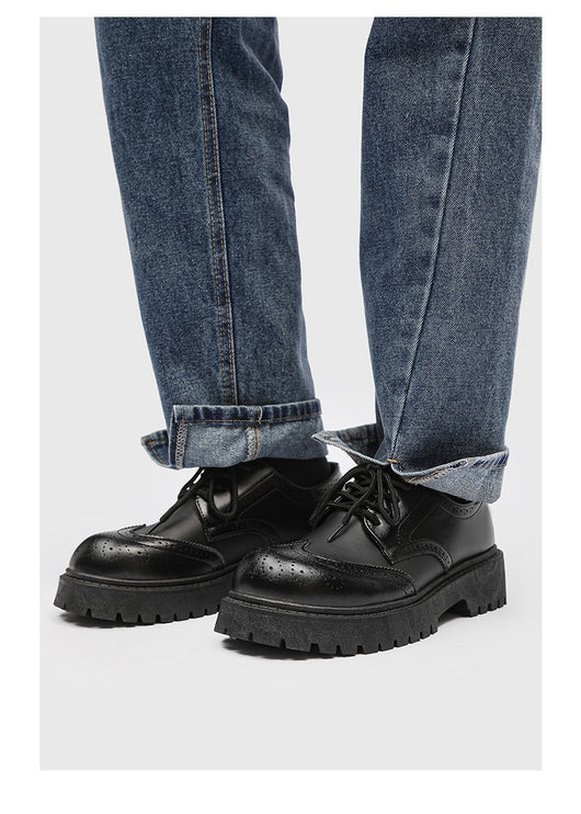Zapatos de Cuero Casual con Tallado Brogue para Hombre - Image 19