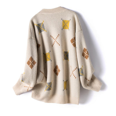 Cardigan Vintage de Diamantes Tejido - Image 2