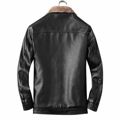 Chaqueta de Cuero PU con Pelaje para Hombre Adulto y Mayor - Image 5