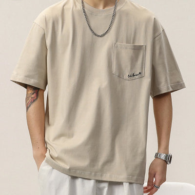Playera Básica Bordada Cuello Redondo Manga Corta para Hombre - Image 4