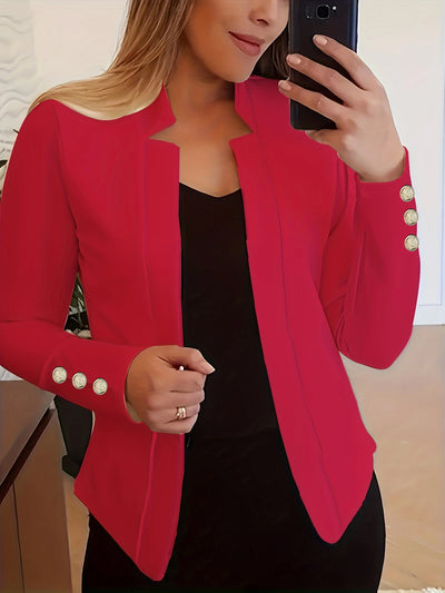 Blazer Ejecutivo de Color Sólido con Puños Estructurados - Image 11