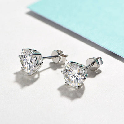 Aretes de Diamante Moissanita 925 Plata 1 Quilate Color D 6 Puntas - Image 5