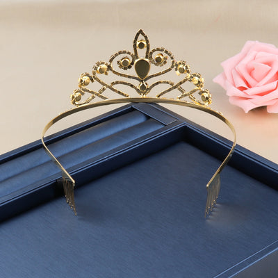 Corona Dorada de Novia Estilo Europeo y Americano - Diadema de Lujo - Image 10