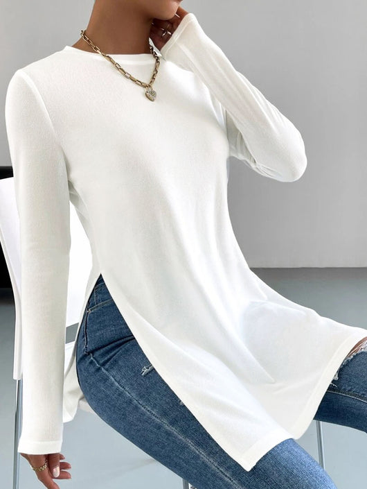 Camiseta Larga de Otoño e Invierno con Aberturas Laterales - Image 15