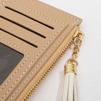 Monedero Compacto de Colores Vibrantes con Borlas y Detalles de Costura - Image 10