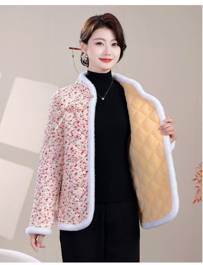 Chaqueta de Algodón Estilo Oriental con Cierre Diagonal e Impreso Floral - Image 10