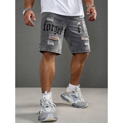 Shorts Estilo Vaquero con Estampado de Letras para Hombre - Image 5