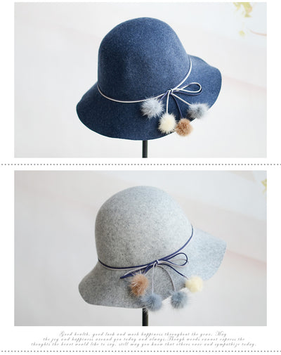 Gorro Lana Pescador Coreano con Pomón de Piel - Sombrero Cuenca Elegante para Mujer - Image 10