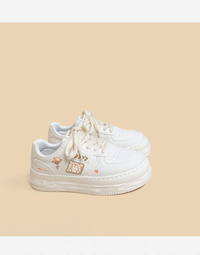 Zapatos Escolares de Plataforma en Cuero Blanco para Niñas - Image 9