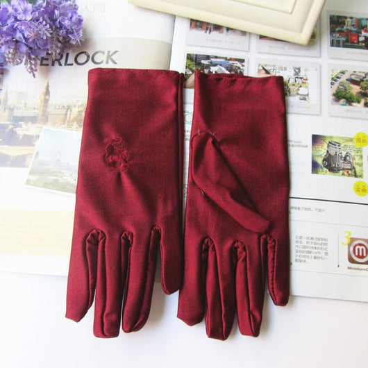 Guantes Finos Elásticos con Bordado Etiqueta - Image 6