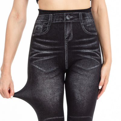 Leggings de Mezclilla Estampados con Pliegues - Comodidad y Estilo - Image 18