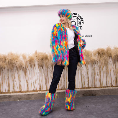 Abrigo de Piel Tres Piezas con Botas de Nieve para Mujer - Image 16