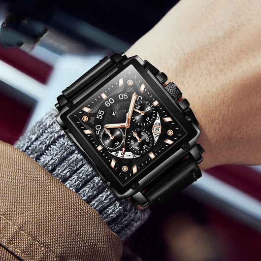 Reloj de Cuarzo Multifunción para Hombre - Diseño Cuadrado Elegante - Image 6