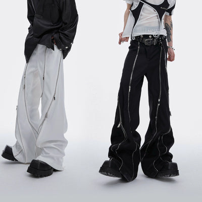 Pantalón de Traje con Diseño de Cierre Deconstruido y Micro-Tirador