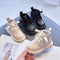 Botas Cortas de Cuero Negro Otoño para Niñas