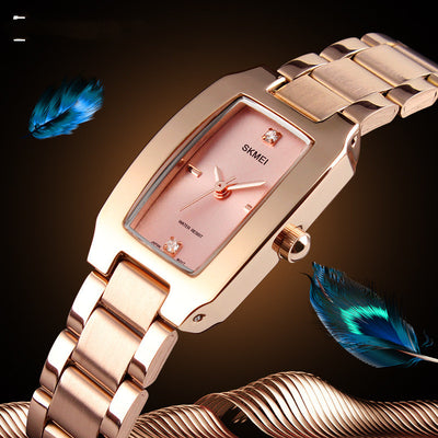 Reloj Elegante para Mujer con Diamantes y Correa de Acero Dorado - Image 7