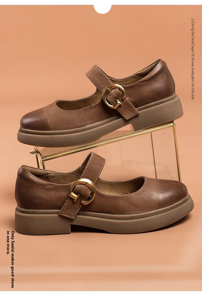 Zapatos Mary Jane de Cuero Vintage para Mujer con Hebilla - Image 12