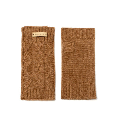 Guantes Mitones de Cachemira Pura Trenzados para Mujer - Image 11