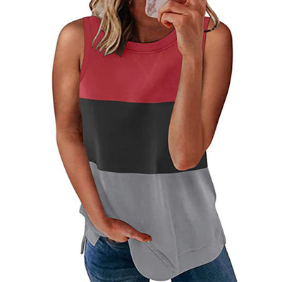 Blusa sin Mangas Estampado Colorblock para Mujer - Image 3