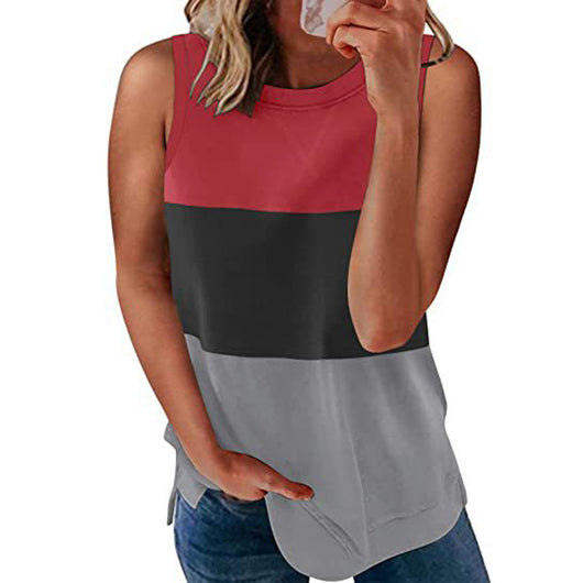 Blusa sin Mangas Estampado Colorblock para Mujer - Image 3