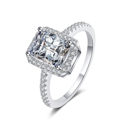 Anillo de Plata 925 con Moissanita de 1 Quilate Fancy Stone - Image 9