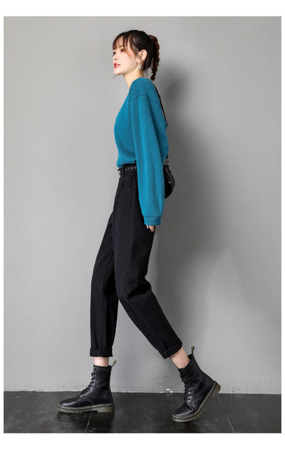 Pantalón Negro Holgado de Terciopelo Suave - Diseño Versátil y Cómodo - Image 3