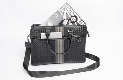 Maletín Profesional Hombre Crossbody Tejido - Bolsa Ejecutiva para Computadora - Image 15