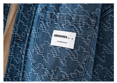 Camisa de Mezclilla Casual con Forro Polar y Estampado Floral - Image 22