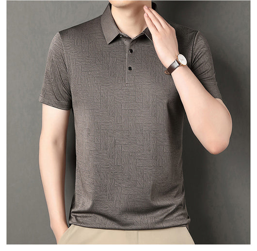 Camiseta Fresca de Seda de Hielo con Estampado Moderno para Hombre - Image 22