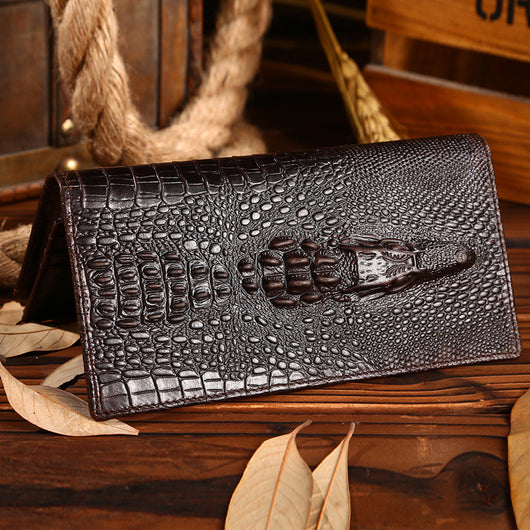 Billetera Larga de Cuero Engrasado para Hombre con Acabado Grain - Image 2