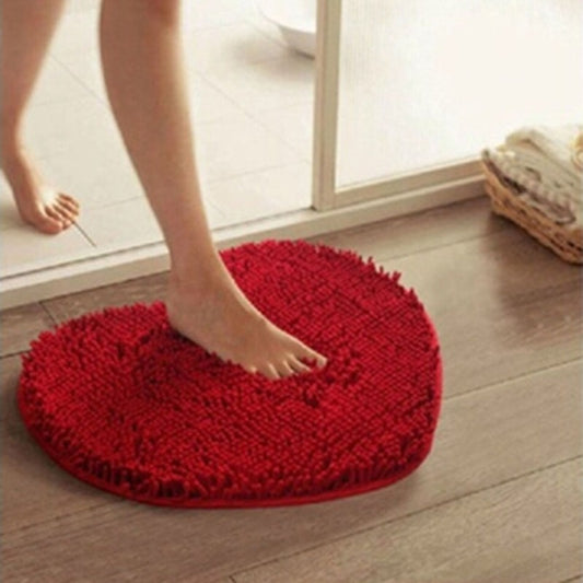 Tapete de Lana y Seda en Forma de Corazón para Dormitorio