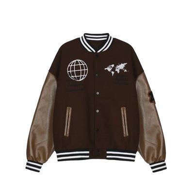 Chaqueta de Cuero PU con Bordado y Contraste de Colores Unisex - Image 6