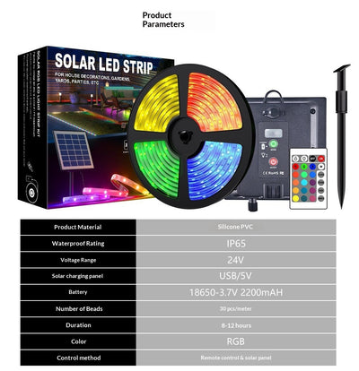 Luces Solares Decorativas para Patio - Tiras LED Impermeables - Image 12