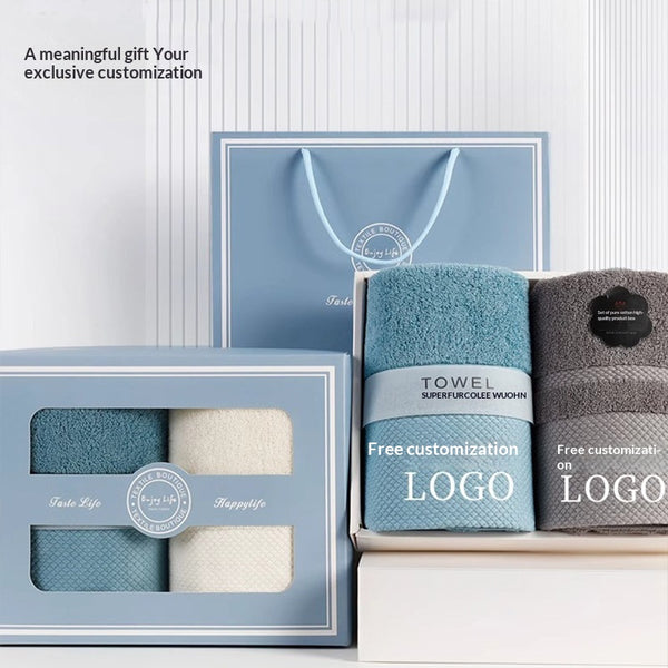 Juego de Toallas de Baño Premium con Logo Personalizado para Regalos Corporativos