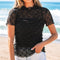 Blusa Elegante de Gasa con Cuello Redondo y Manga Corta