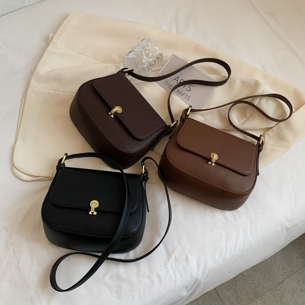 Bolso Saddle Retro con Textura - Elegancia Clásica para Mujer