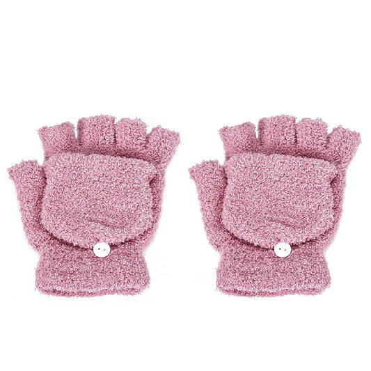 Guantes Mitones de Polar Coral con Dedos Libres para Escribir y Viajes - Image 2